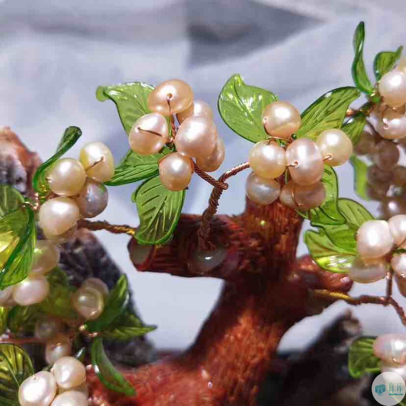 手作 淡水异形珍珠 山水发财树